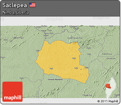 Savanna Style 3D Map of Saclepea