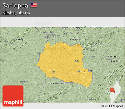 Savanna Style 3D Map of Saclepea