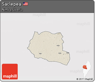 Shaded Relief 3D Map of Saclepea, cropped outside