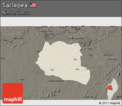 Shaded Relief 3D Map of Saclepea, darken