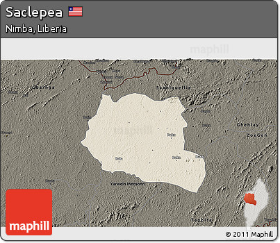 Shaded Relief 3D Map of Saclepea, darken