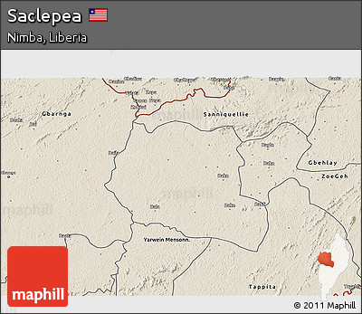 Shaded Relief 3D Map of Saclepea