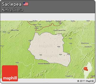 Shaded Relief 3D Map of Saclepea, physical outside