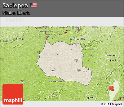 Shaded Relief 3D Map of Saclepea, physical outside