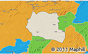 Shaded Relief 3D Map of Saclepea, political outside