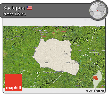 Shaded Relief 3D Map of Saclepea, satellite outside