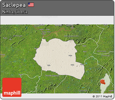 Shaded Relief 3D Map of Saclepea, satellite outside