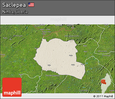 Shaded Relief 3D Map of Saclepea, satellite outside