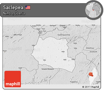 Silver Style 3D Map of Saclepea