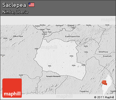 Silver Style 3D Map of Saclepea