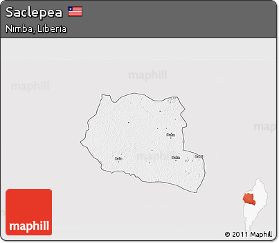 Silver Style 3D Map of Saclepea, single color outside