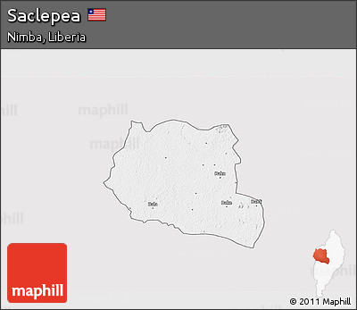 Silver Style 3D Map of Saclepea, single color outside