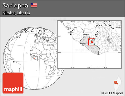 Blank Location Map of Saclepea, highlighted country, within the entire country