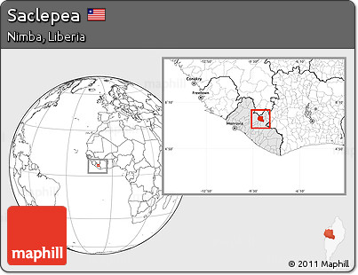 Blank Location Map of Saclepea, highlighted country, within the entire country