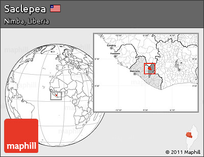 Blank Location Map of Saclepea, highlighted country, highlighted parent region, within the entire country