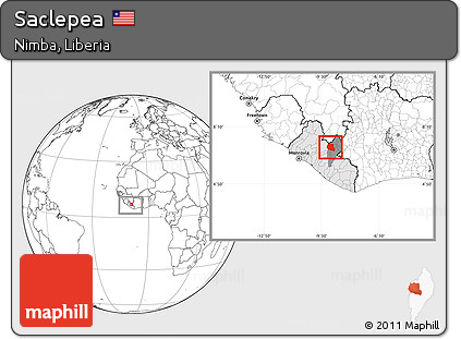 Blank Location Map of Saclepea, highlighted country, highlighted parent region, within the entire country
