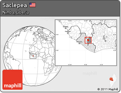 Blank Location Map of Saclepea, highlighted country, highlighted parent region, within the entire country