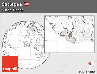 Blank Location Map of Saclepea, highlighted country, highlighted parent region