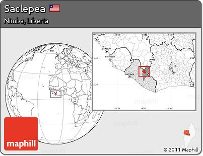 Blank Location Map of Saclepea, highlighted country, highlighted parent region