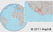 Gray Location Map of Saclepea, within the entire country