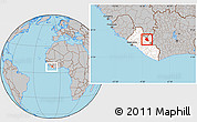 Gray Location Map of Saclepea, highlighted country, within the entire country