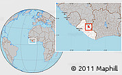 Gray Location Map of Saclepea, highlighted country