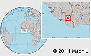 Gray Location Map of Saclepea, highlighted parent region, within the entire country
