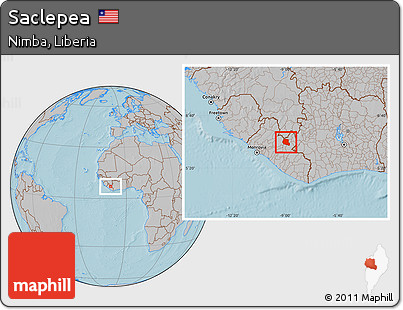 Gray Location Map of Saclepea, hill shading