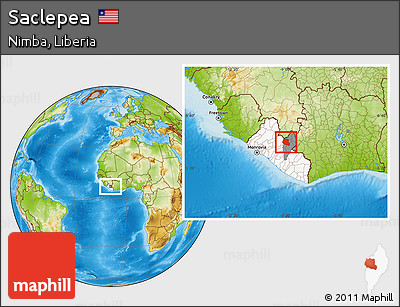 Physical Location Map of Saclepea, highlighted country, highlighted parent region