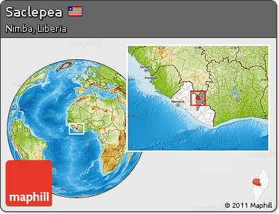 Physical Location Map of Saclepea, highlighted country, highlighted parent region