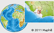 Physical Location Map of Saclepea, highlighted country, highlighted parent region