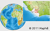 Physical Location Map of Saclepea, highlighted country