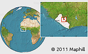 Satellite Location Map of Saclepea, highlighted country