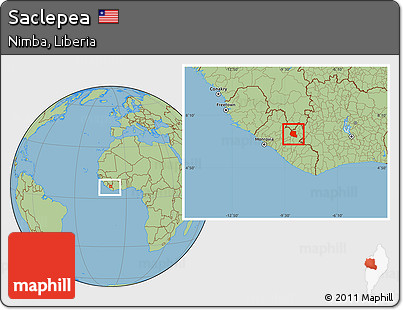 Savanna Style Location Map of Saclepea, within the entire country