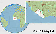 Savanna Style Location Map of Saclepea, highlighted country
