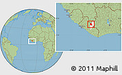 Savanna Style Location Map of Saclepea, highlighted parent region, within the entire country