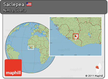 Savanna Style Location Map of Saclepea, highlighted parent region