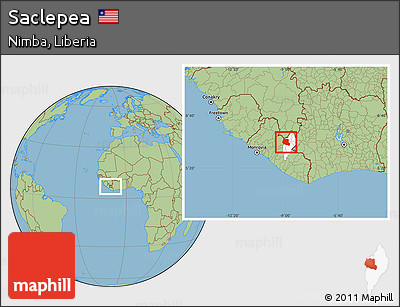 Savanna Style Location Map of Saclepea, highlighted parent region