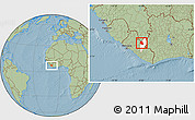 Savanna Style Location Map of Saclepea, highlighted parent region, hill shading