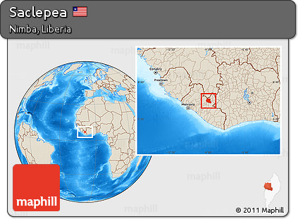 Shaded Relief Location Map of Saclepea