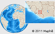 Shaded Relief Location Map of Saclepea