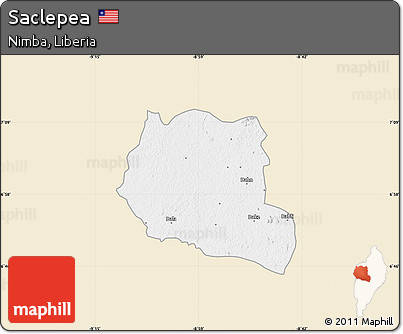 Classic Style Map of Saclepea, single color outside