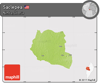 Physical Map of Saclepea, cropped outside