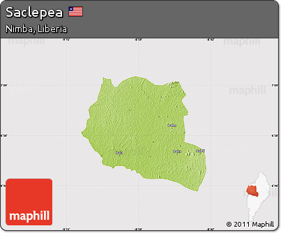 Physical Map of Saclepea, cropped outside