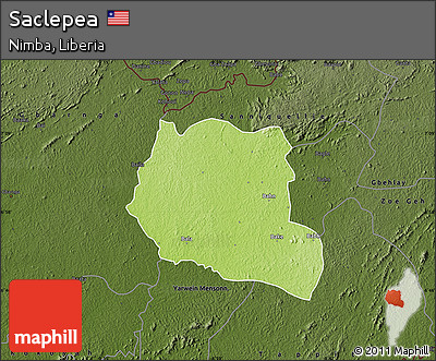 Physical Map of Saclepea, darken