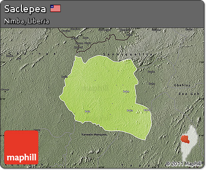Physical Map of Saclepea, darken, semi-desaturated