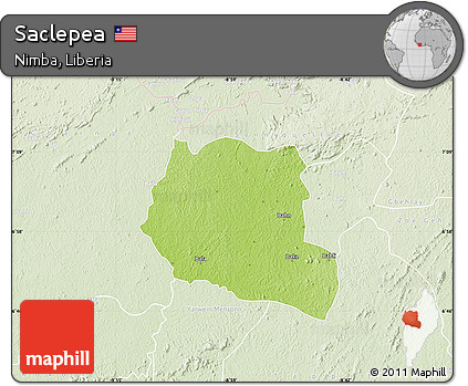 Physical Map of Saclepea, lighten