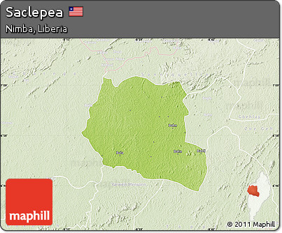 Physical Map of Saclepea, lighten