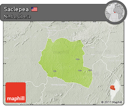 Physical Map of Saclepea, lighten, semi-desaturated