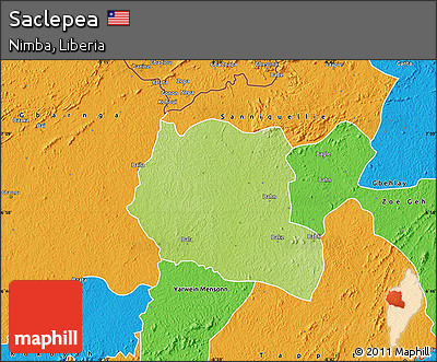 Physical Map of Saclepea, political outside